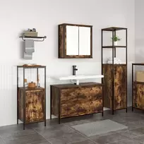 Vonios baldų rinkinys 3 pcs Rūkyta ąžuolas Apdirbta mediena