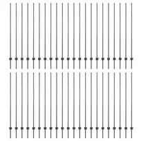 Įmontuotas tvoros stulpas 44 vnt. Pilka 200 cm