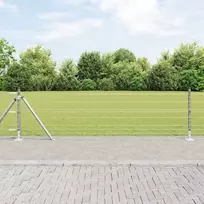 Lauko Euro tvoros su betono pagrindu 50 x 0,6 m Sidabrinė