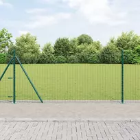 Eurų tvora su betono baze 25 x 0,8 m PVC dengtas plienas Žalia