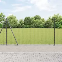 Eurų tvora su betono baze 25 x 1,2 m PVC dengtas plienas Pilka