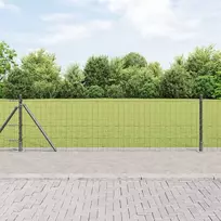 Eurų tvora su betono baze 50 x 0,6 m PVC dengtas plienas Pilka