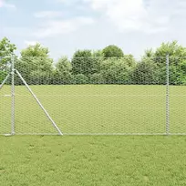 Heksagonalinė tvoros tvirtinimo sistema 100 x 1,4 m Sidabrinė