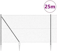 Grandininė tvora su smaigaliais 25 x 1,6 m PVC dengtas plienas