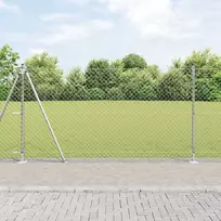 Grandininė tvora su betono baze 25 x 1,2 m Sidabrinė Tinklelis