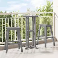 Baro taburetė 2 vnt. Šviesiai pilka 52 x 43 x 73,5 cm HDPE