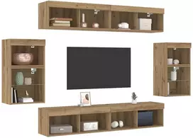 TV staliukas TV spintelių komplektas 8 vnt. artisano ąžuolo Apdirbta mediena