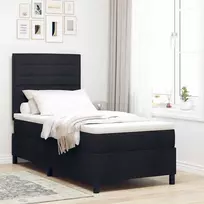 Kiemas lova su čiužiniu su galvūgalio Juoda 80 x 200 cm audinys