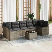 Sodo Sofų Rinkinys 8 vnt. 7-Vietų skaičius Pilka