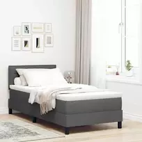 Kiemas lova su čiužiniu Tamsiai pilka 90 x 200 cm audinys