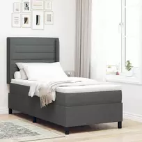 Kiemas lova su pagalve Tamsiai pilka 200 x 90 cm audinys