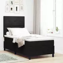 LED Čiužinio Lova su galvūgalio Juodas 80 x 200 cm Aksomas