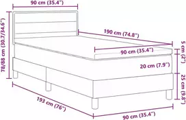 Kiemas lova su pagalve Tamsiai pilka 90 x 190 cm audinys