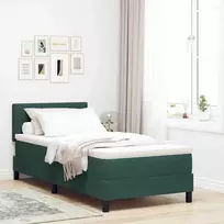 LED Čiužinio Lova Tamsiai žalia 90 x 190 cm Aksomas
