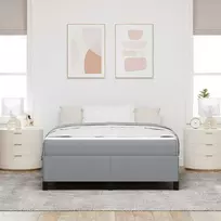 Kiemas lova Šviesiai pilka 140 x 200 cm audinys