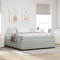 Lovos rėmas su čiužiniu Šviesiai pilka 180 x 200 cm audinys