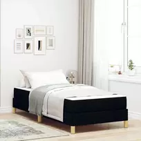 Kiemas lova su čiužiniu Juoda 80 x 200 cm audinys