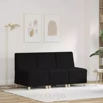 Modulinis sofa vienetas be rankų 3 vnt. Juoda audinys