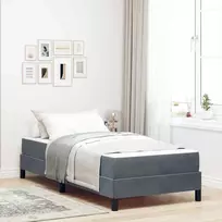 Kiemas lova su čiužiniu Tamsiai pilka 90 x 200 cm audinys