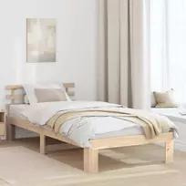 Lova Lovos rėmas Natūrali 90 x 190 cm Kietos pušies mediena