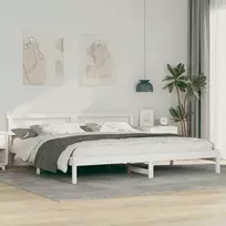 Lovos rėmas Balta 180 x 200 cm Kietos pušies mediena