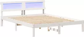 Lovos rėmas Balta 160 x 200 cm Kietos pušies mediena