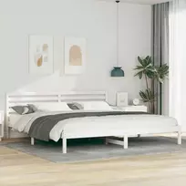 Lova Lovos rėmas Balta 180 x 220 cm Kietos pušies mediena