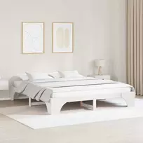 Lovos rėmas Balta 180 x 200 cm Kietos pušies mediena