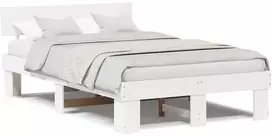 Lovos rėmas Balta 140 x 190 cm Kietos pušies mediena