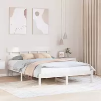Lovos rėmas Balta 160 x 200 cm Pušies medienos masyvas