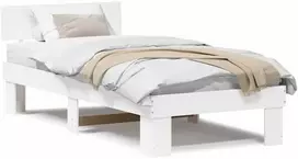 Lova Lovos rėmas Balta 90 x 200 cm Kietos pušies mediena