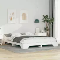 Lova Lovos rėmas Balta 160 x 220 cm Kietos pušies mediena