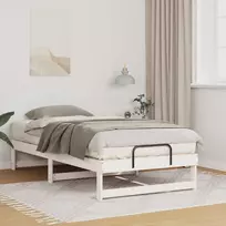 Lova Lovos rėmas Balta 75 x 190 cm Kietos pušies mediena