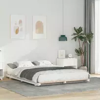 Lova Lovos rėmas Balta 160 x 220 cm Kietos pušies mediena