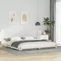 Lova Lovos rėmas Balta 180 x 220 cm Kietos pušies mediena
