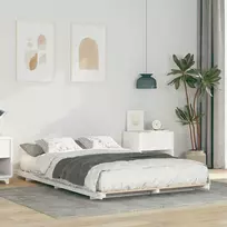 Lovos rėmas Balta 140 x 190 cm Kietos pušies mediena