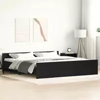 Lovos rėmas be čiužinio, juodo ąžuolo spalvos, 180x200 cm, inžinerinė mediena