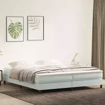 Box Spring Lova be čiužinio Šviesiai pilka 200x220 cm aksomas