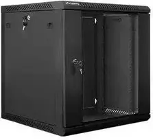 Rack tipo spintelė Lanberg WF01-6612-10B (12U; 635 mm / 600 mm / 600 mm; montuojama ant sienos; stiklinė; 19 colių; juoda)