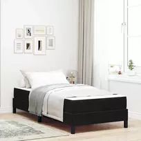 Kiemas lova su čiužiniu Juoda 80 x 220 cm audinys
