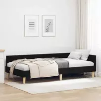 Lova Kampinė lovos konstrukcija Juodas 90 x 200 cm audinys