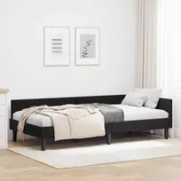Lova Kampinė lovos konstrukcija Juodas 80 cm x 200 cm Aksomas