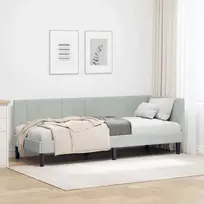 Lova Kampinė lovos konstrukcija Šviesiai pilka 80 cm x 200 cm