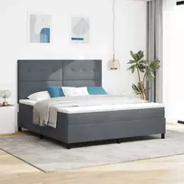 LED Čiužinio Lova Tamsiai pilka 180 x 200 cm Aksomas