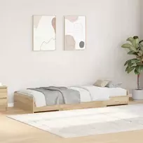 Lova Lovos rėmas Sonoma ąžuolas 90 x 190 cm Apdirbta mediena