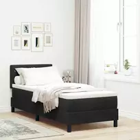 Kiemas lova su čiužiniu su galvūgalio Juoda 80 x 200 cm Aksomas
