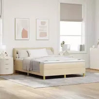 Kiemas lova su čiužiniu Kreminė 140 x 190 cm audinys