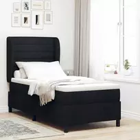 Kiemas lova su čiužiniu su galvūgalio Juoda 80 x 200 cm audinys