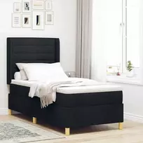 Kiemas lova su čiužiniu su galvūgalio Juoda 80 x 200 cm audinys