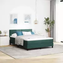 LED Čiužinio Lova Tamsiai žalia 160 x 200 cm Aksomas
